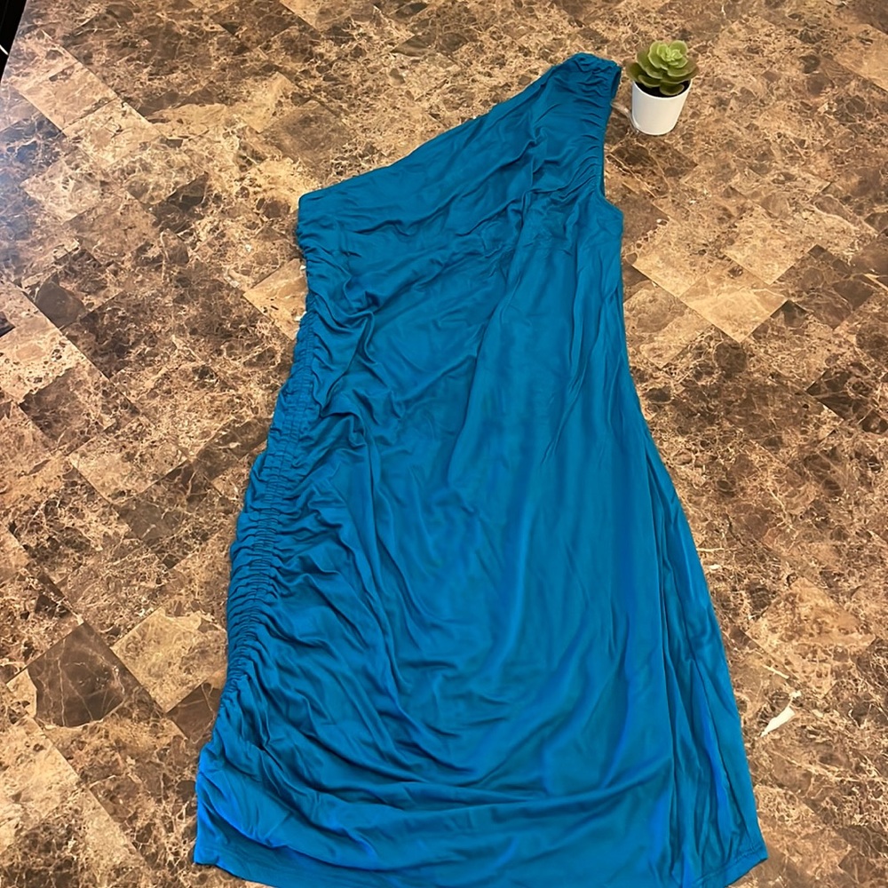 A New Day ruched one shoulder dress